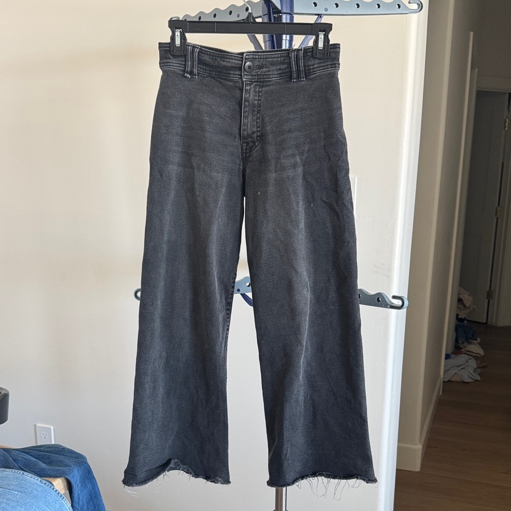 Zara Kids Black Wide-Leg Jeans 11/12